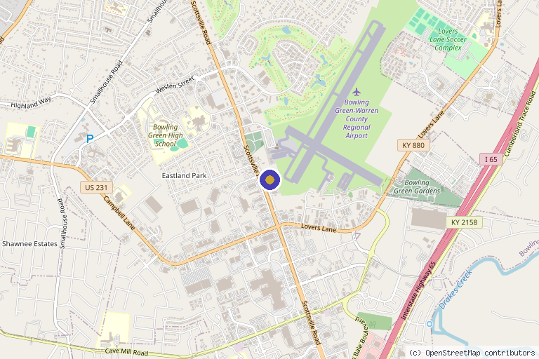Map showing the location of RENEW Aesthetics & Wellness in Bowling Green, KY