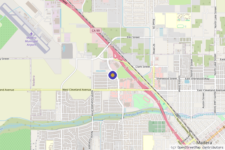 Map showing the location of Central Valley Medical in Madera, CA