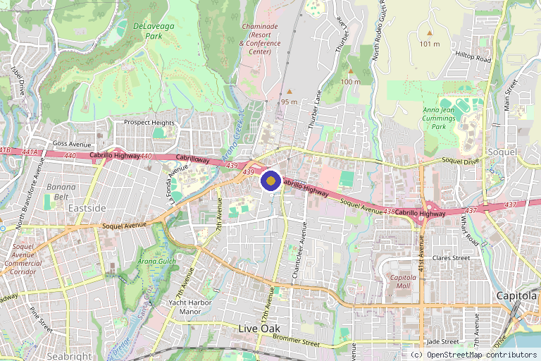 Map showing the location of BodyLab Med Spa in Santa Cruz, CA