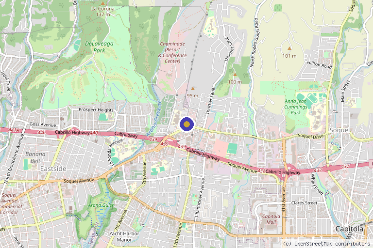 Map showing the location of Derm-Essence in Santa Cruz, CA