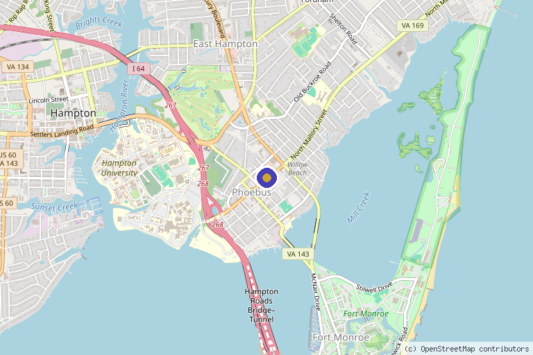 Map showing the location of BlissfulMa' MedSpa in Hampton, VA