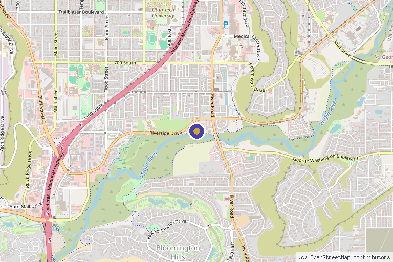 Map showing the location of Alaya Health & Wellness in St. George, UT