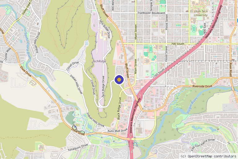 Map showing the location of Desert Bloom Healthcare | St. George Natural Functional Medicine Providers in St. George, UT