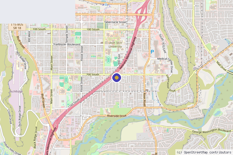 Map showing the location of Prolong Medical Center in St. George, UT