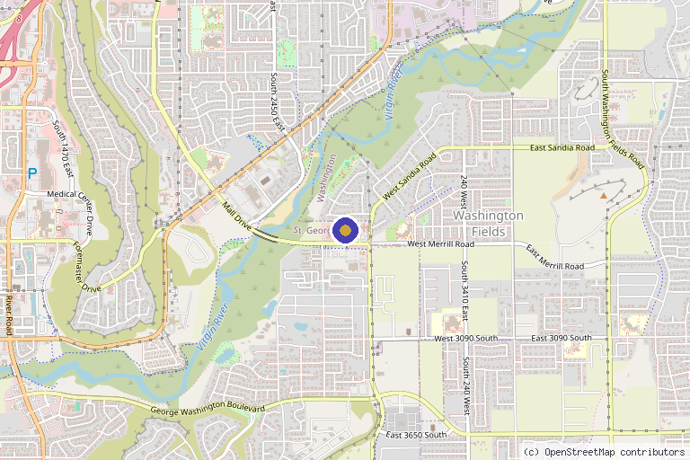Map showing the location of Southwest Spine & Pain Center – Pain Management Care St. George in St. George, UT