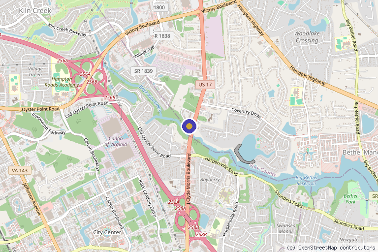 Map showing the location of RejuviClear Spa & Wellness in Yorktown, VA