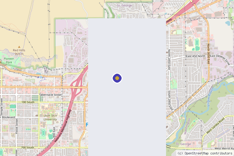 Map showing the location of Elemental Health in St. George, UT