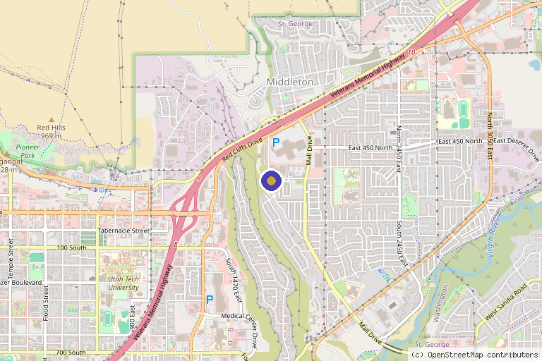 Map showing the location of Restore BioClinic in St. George, UT