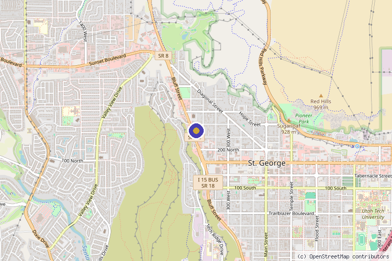 Map showing the location of St. George Med Spa in St. George, UT