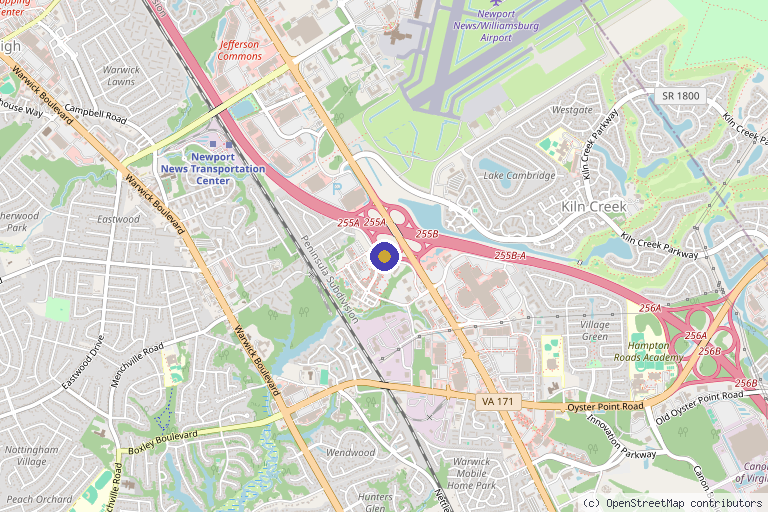 Map showing the location of Koresthetics in Newport News, VA