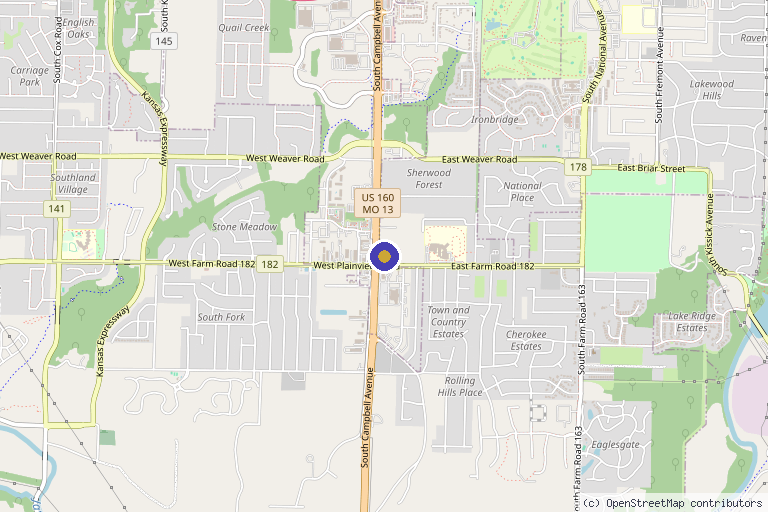 Map showing the location of 417 Health & Wellness - Direct Primary Care Doctor in Springfield, MO