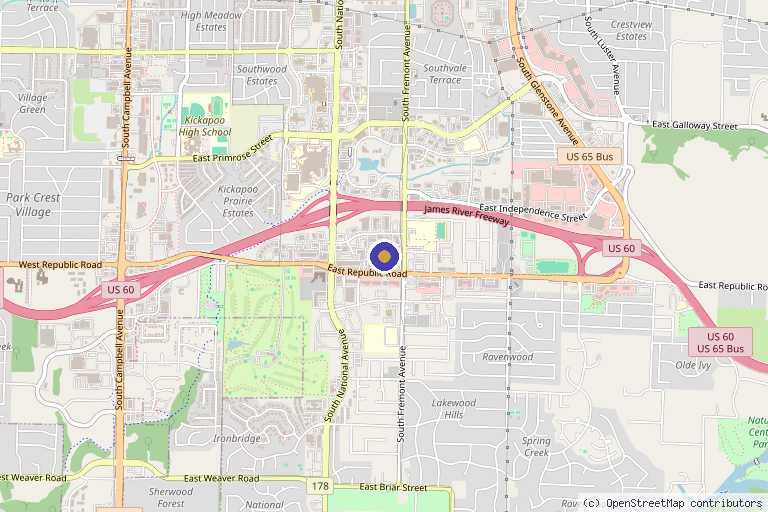 Map showing the location of 417 Integrative Medicine in Springfield, MO