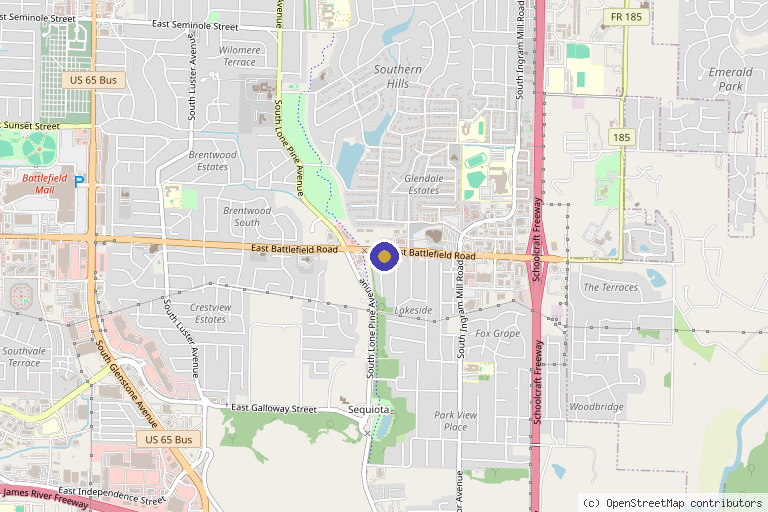 Map showing the location of 417 Refine in Springfield, MO