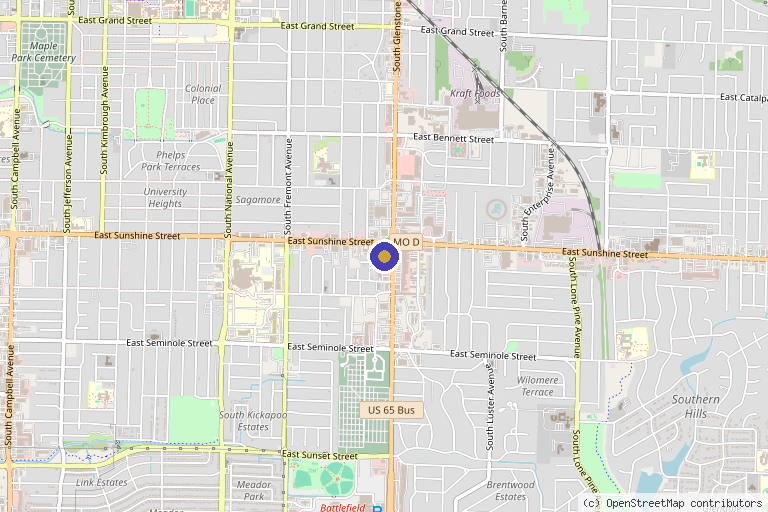 Map showing the location of PartainMD Direct Primary Care and Wellness Clinic in Springfield, MO