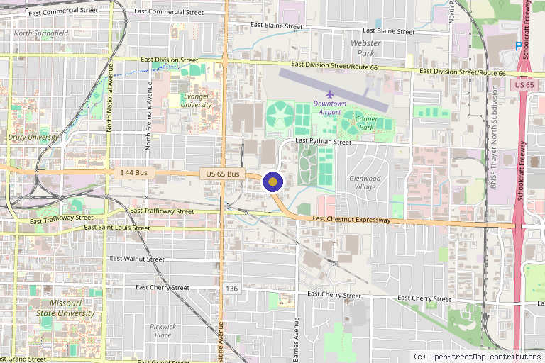 Map showing the location of Alaina Gray Aesthetics in Springfield, MO