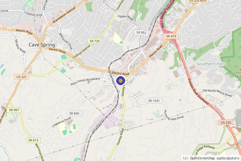 Map showing the location of Sculpt Wellness and Weight Loss in Cave Spring, VA