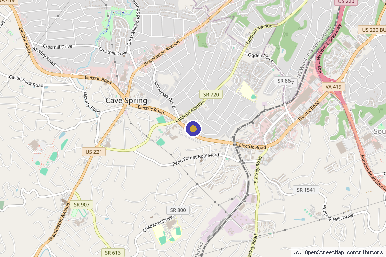 Map showing the location of The Tox Boutique in Roanoke, VA