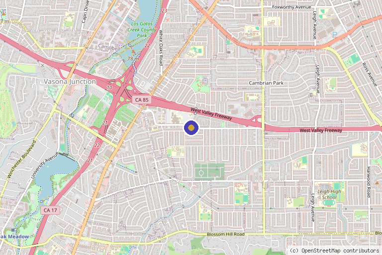 Map showing the location of Svetlana Dani, MD in San Jose, CA