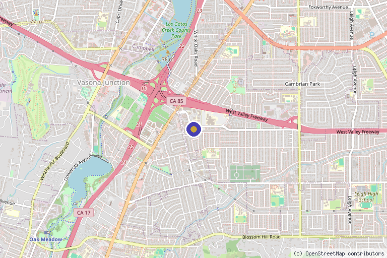 Map showing the location of Sani Aesthetics Medical Spa San Jose - Omeed Sani, MD in San Jose, CA