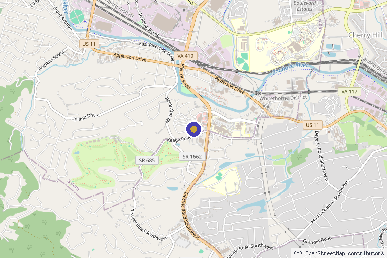Map showing the location of The Medi Spa at Ridgewood Hill in Salem, VA
