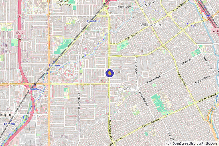 Map showing the location of QC Kinetix (San Jose) in San Jose, CA