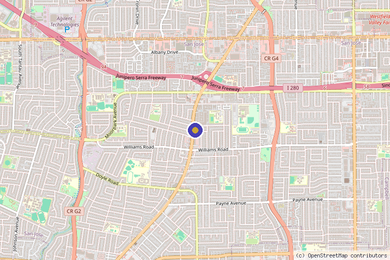 Map showing the location of VitaGlowMD Wellness & Skin Clinic | San Jose in San Jose, CA