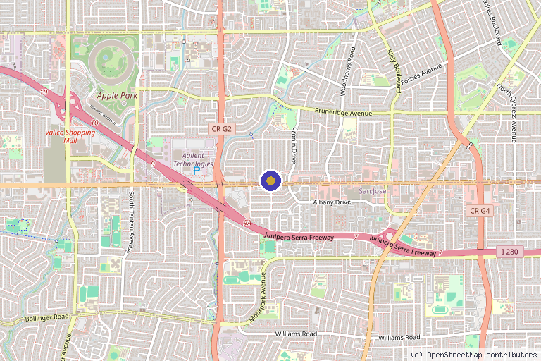 Map showing the location of Wonder Medical Spa in Santa Clara, CA