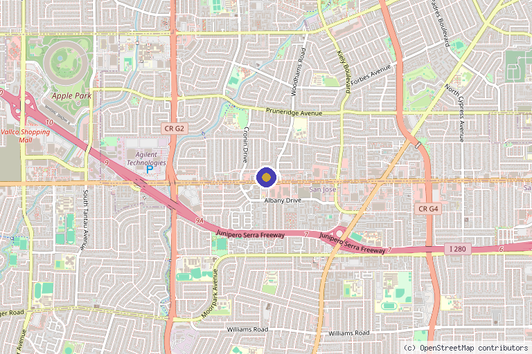 Map showing the location of SOAR Spine and Orthopedics in Santa Clara, CA