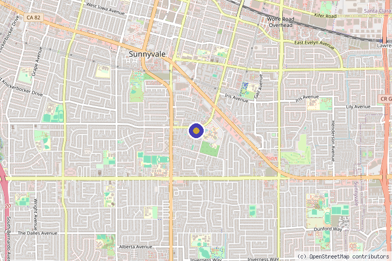 Map showing the location of HeCares Integrative Medicine Center, Remington Office in Sunnyvale, CA