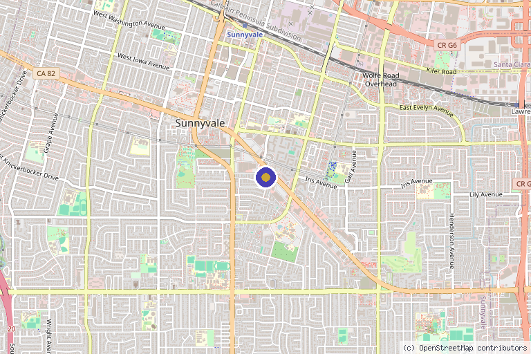 Map showing the location of Marie Jé Aesthetics Clinic in Sunnyvale, CA