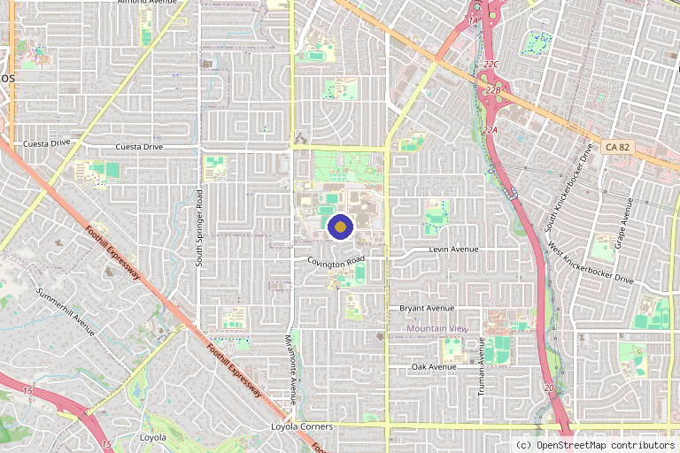 Map showing the location of AllYou Medical Spa in Mountain View, CA