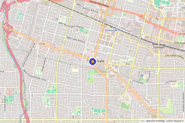 Map showing the location of Skin Refine Medspa in Sunnyvale, CA