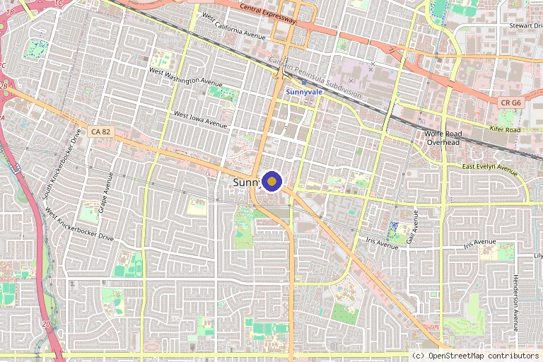Map showing the location of Ilara MedSpa in Sunnyvale, CA