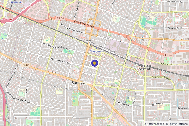 Map showing the location of Nua Aesthetics: Sunnyvale in Sunnyvale, CA