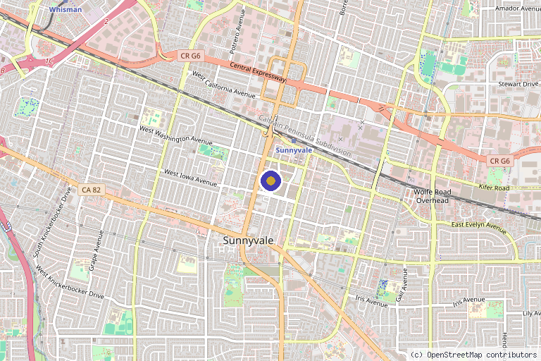Map showing the location of Luxe Chéri Medspa in Sunnyvale, CA