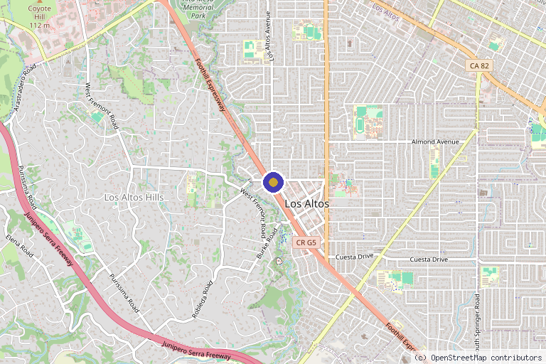 Map showing the location of Fulfill Clinics in Los Altos, CA