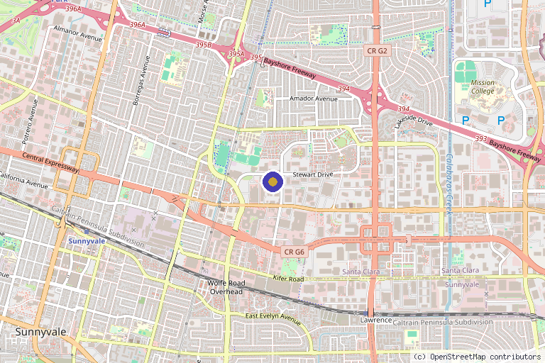 Map showing the location of IntegralTMS in Sunnyvale, CA