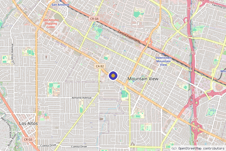 Map showing the location of Anti -Aging Weight Loss Clinic in Mountain View, CA