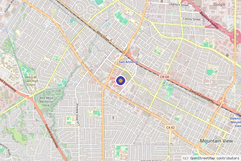 Map showing the location of Self Care 911 Med Spa in Mountain View, CA