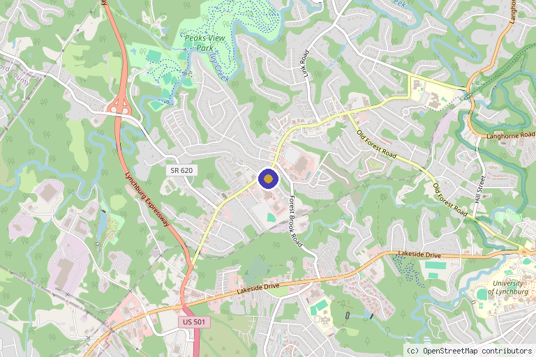 Map showing the location of Magnolia Medspa PLLC in Lynchburg, VA