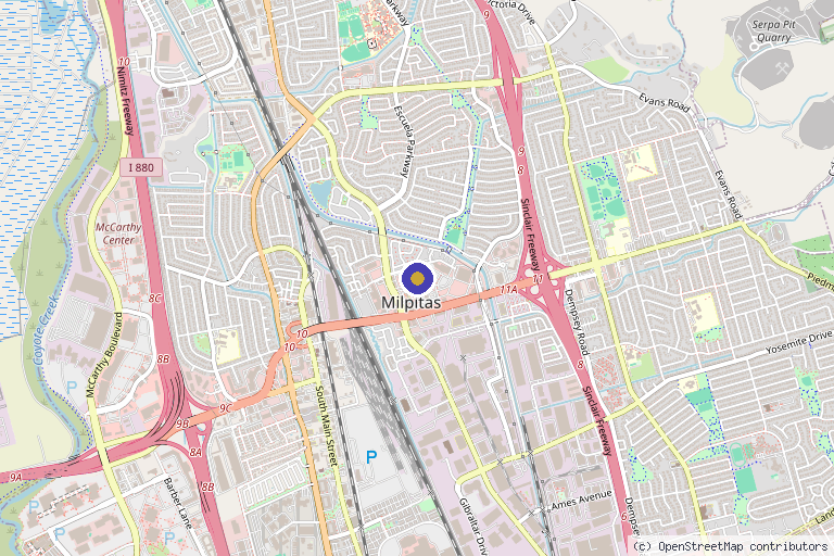 Map showing the location of Everis Aesthetic Medicine in Milpitas, CA