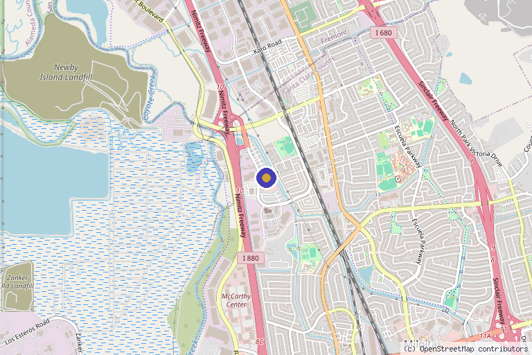 Map showing the location of Golden Hills Orthopedic and Sports Physical Therapy in Milpitas, CA
