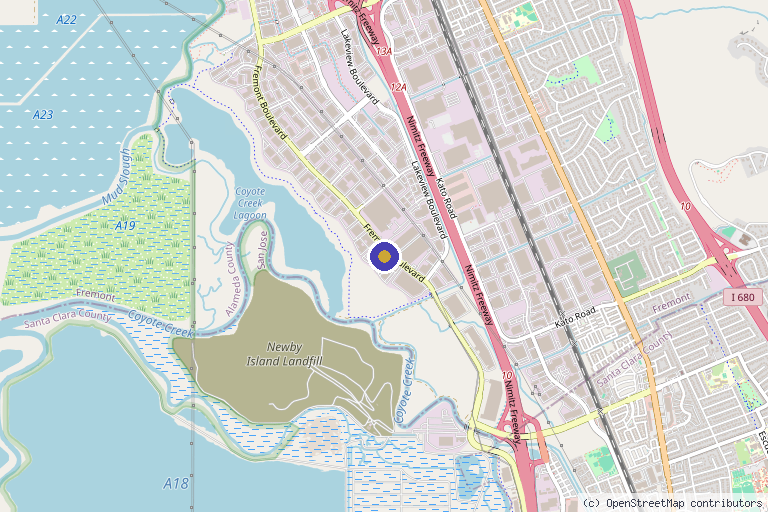 Map showing the location of APstem Therapeutics, Inc. in Fremont, CA