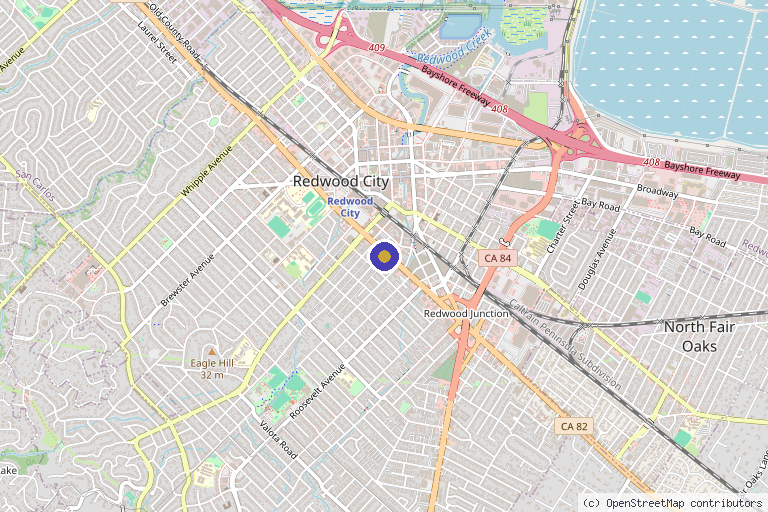 Map showing the location of FR MEDICAL SPA in Redwood City, CA