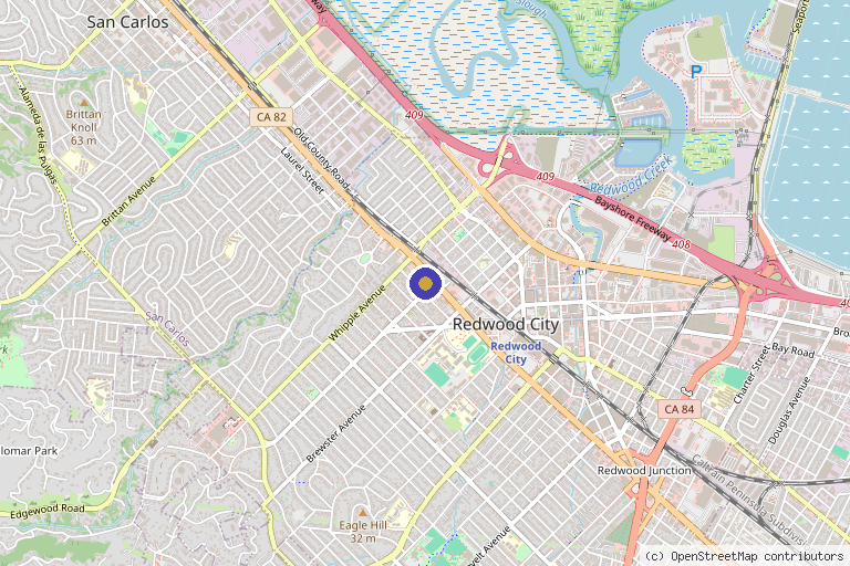 Map showing the location of Glow Skin Revived in Redwood City, CA