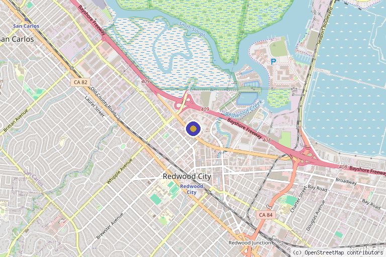 Map showing the location of Now Wellness Acupuncture in Redwood City, CA