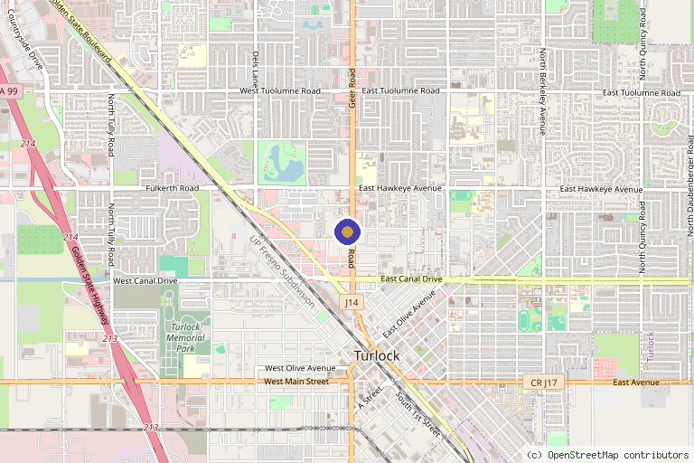 Map showing the location of HydroGlo in Turlock, CA