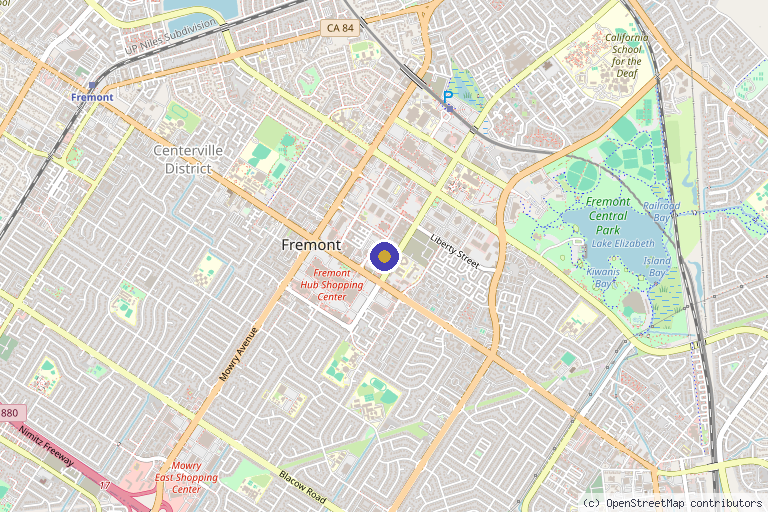 Map showing the location of Relief Medical Group in Fremont, CA
