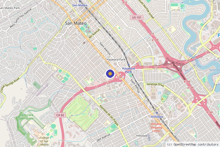 Map showing the location of SVIA MedSpa | San Mateo in San Mateo, CA