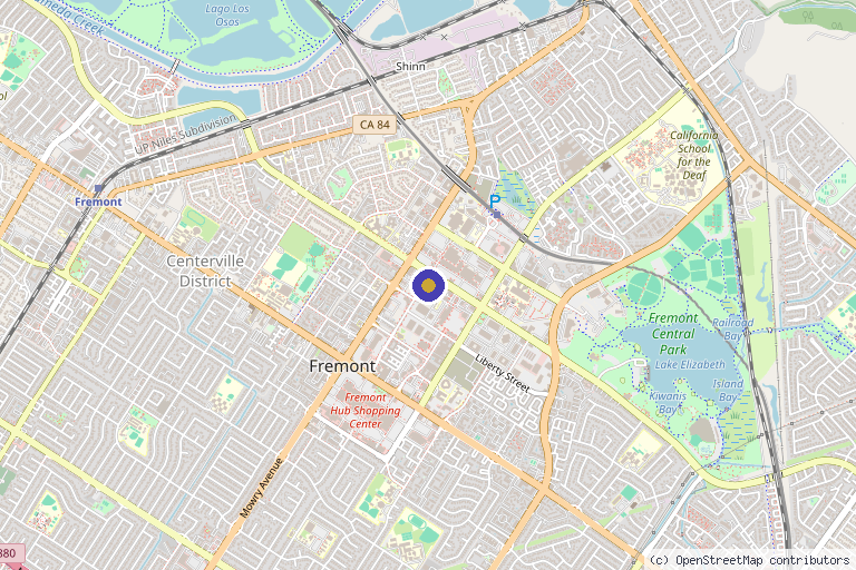 Map showing the location of Ehormones MD HGH Therapy, Anti-Aging Medicine and Testosterone Replacement Therapy in Fremont, CA